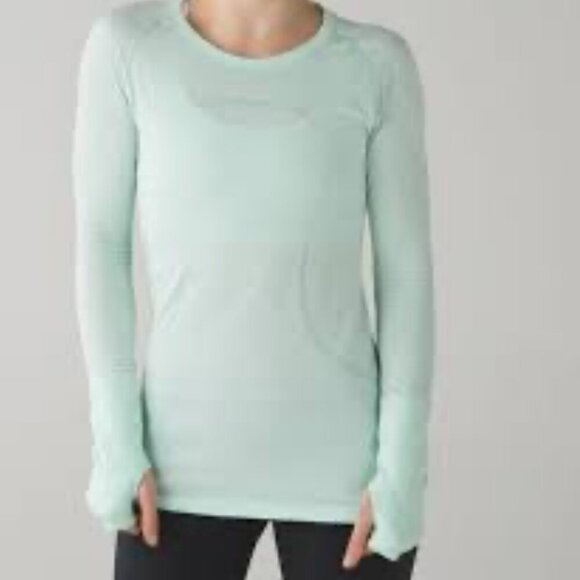 lululemon athletica Tops - Lululemon Womens Swiftly Tech Long Sleeve Top Size 10 Mint Green Yoga Workout